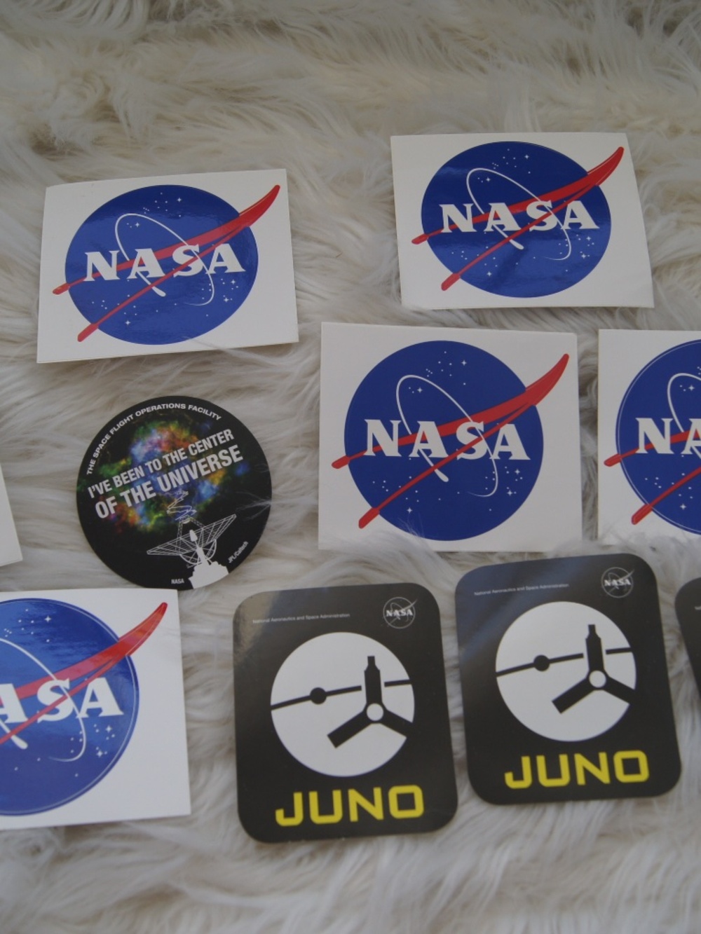 NASA Meatball Logo, JUNO & JPL Center Of Universe Stickers